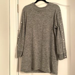 Zara grey sweater dress with pearl detailing